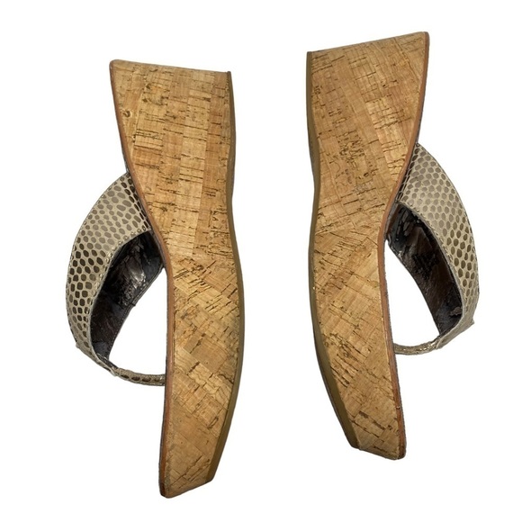 SAM Edelman Women’s Tan Cork Wedge Sandler Flip-Flop, Size 7.5M - Picture 6 of 11